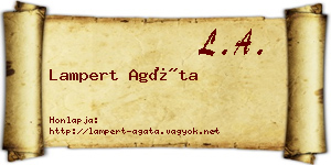 Lampert Agáta névjegykártya